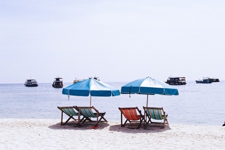 胶片-夏天-海边-沙滩椅-椅子 图片素材