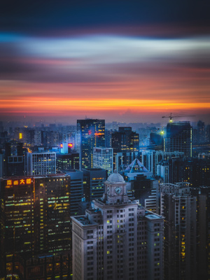 晚霞-复古-三星-风光-城市 图片素材