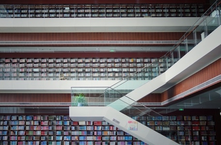 图书馆-图书馆-书店-书架-楼梯 图片素材