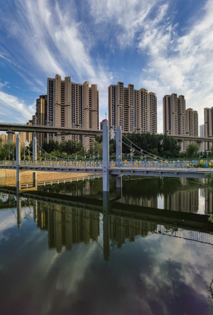 夏天-长春-湖面-水-天空 图片素材