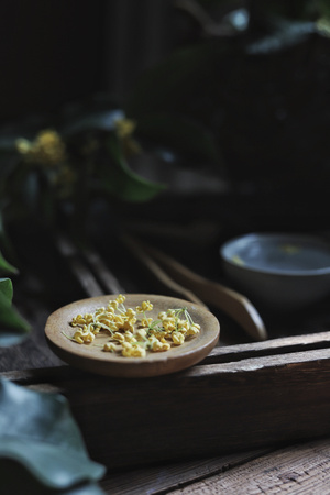桂花-茶-暗调-器皿-茶具 图片素材
