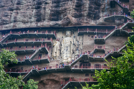 旅行-纪实-甘肃-天水-麦积山石窟 图片素材