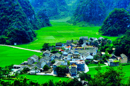 旅行-风光-山村-喀斯特地貌-山村 图片素材