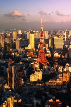 日落-色彩-建筑-城市风光-日本 图片素材