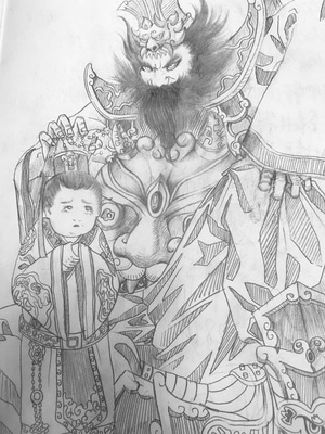 三国-素描-插画-董卓-董卓 图片素材