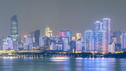 城市天际线-长江-城市风光-武汉市-城市灯光 图片素材