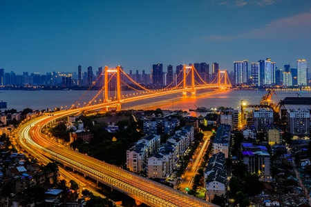 风光-城市-城市建筑-夜景-大桥 图片素材