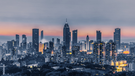 武汉市-城市风光-黄昏-傍晚-城市 图片素材