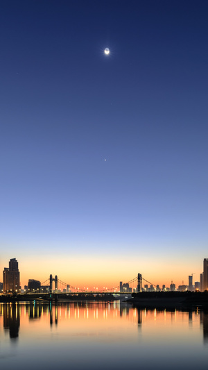 早晨-日出-古田桥-城市建筑-建筑 图片素材