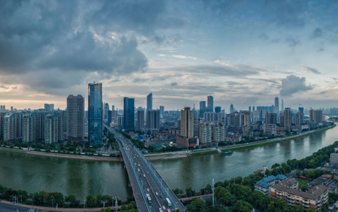 汉江-汉口-城市风光-城市天际线-城市 图片素材