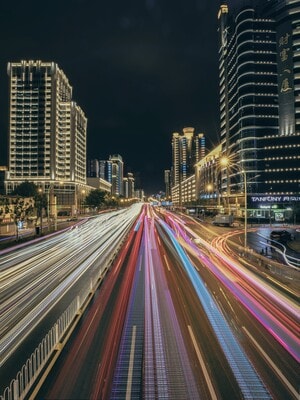 夜景-城市-车流-城市-城市风光 图片素材