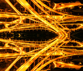 重庆-重庆地标-黄桷湾立交桥-流光-对称 图片素材