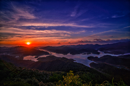 中山市-大自然-日出-霞光-朝霞 图片素材