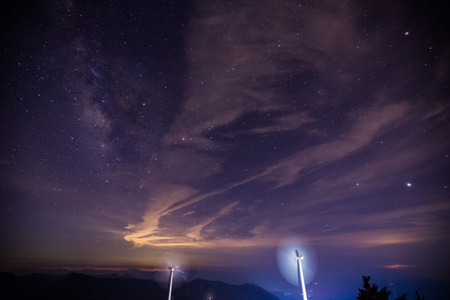 浙江-临海市-括苍山-星空-天文 图片素材