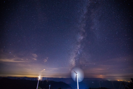 浙江-临海市-括苍山-星空-天文 图片素材