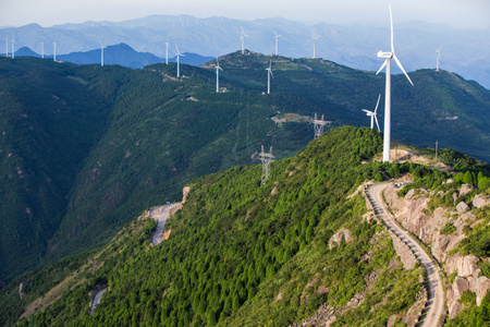 临海市-括苍山-浙江-风车-风光 图片素材