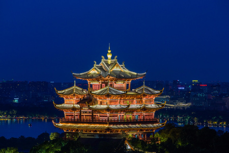 杭州-西湖-建筑-吴山-城隍阁 图片素材