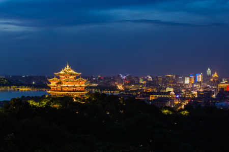 杭州-西湖-建筑-吴山-城隍阁 图片素材