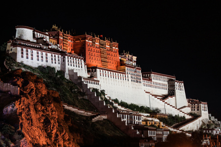 西藏-布达拉宫-夜色-宫殿-建筑 图片素材