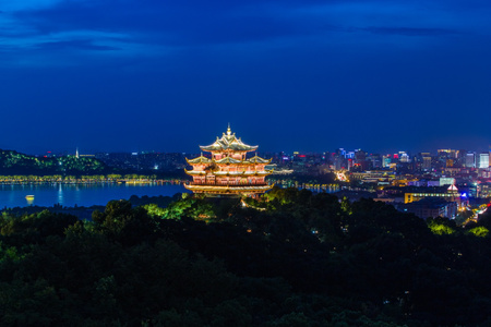 杭州-西湖-建筑-吴山-城隍阁 图片素材