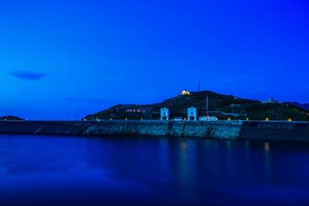 浙江-安吉县-天荒坪-暮色-夜色 图片素材