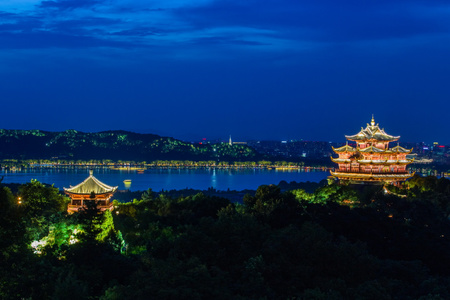 杭州-西湖-建筑-吴山-城隍阁 图片素材