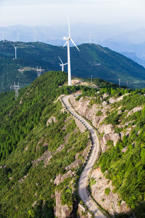 临海市-括苍山-浙江-风车-风光 图片素材