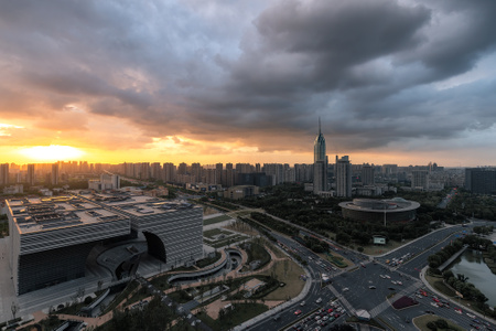 夜景-城市-乌云密布-城市-城市风光 图片素材