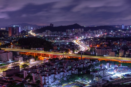 城市-夜景-深圳-天空-云 图片素材