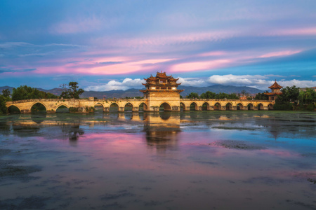 风光-古桥-夕阳-桥-桥梁 图片素材