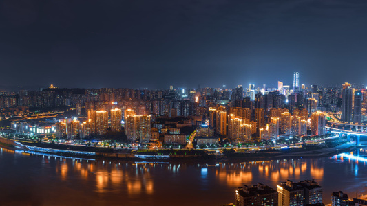 重庆-建筑-市中心-高楼-夜景 图片素材