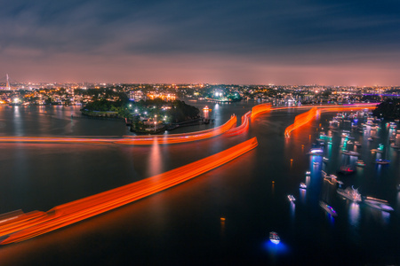 海上游龙-夜景-长时曝光-光绘-悉尼 图片素材