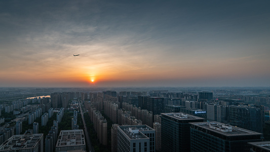 成都-城市-现代-夕阳-日落 图片素材
