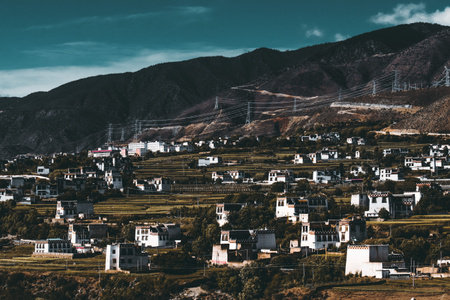 藏地风光-藏族村落-藏族村落-藏族村寨-村庄 图片素材