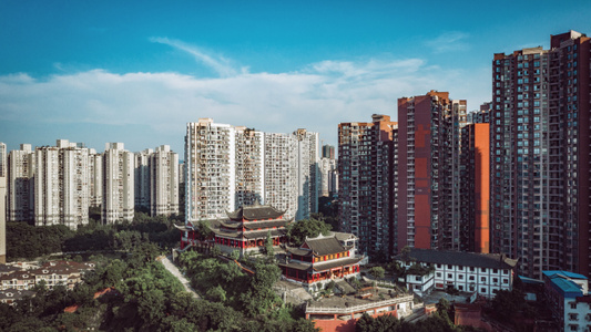 重庆-寺庙-龙头寺-蓝天-建筑 图片素材