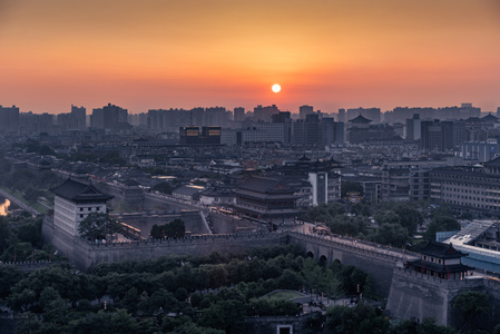 西安-西安城墙-护城河-古城-永宁门 图片素材