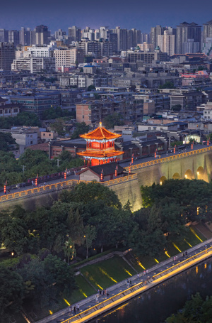 西安-风光-西安夜景-西安都市-西安地标 图片素材
