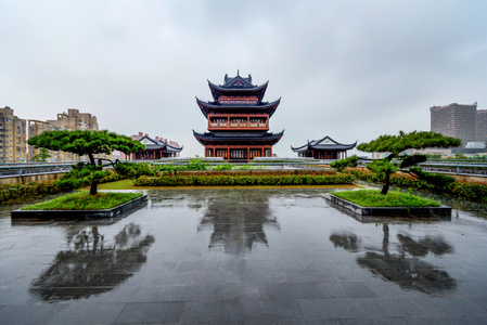 上海-建筑-天空-建筑群-美术馆 图片素材